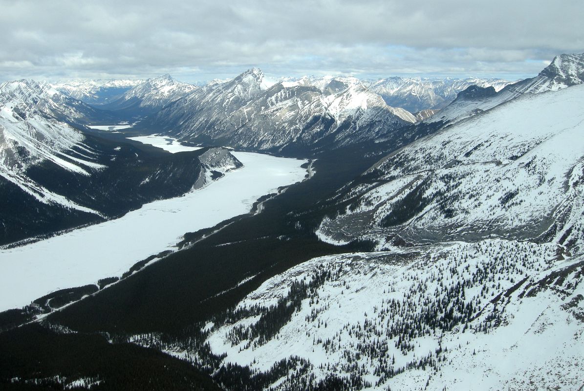 39 Goat Range, Spray Lake, Mount Rundle, Three Sisters Faith Peak, The Rimwall, Windtower, Mount Lougheed From Helicopter Between Mount Assiniboine And Canmore In Winter